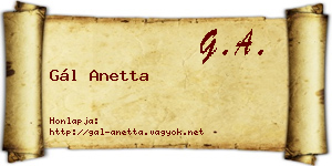Gál Anetta névjegykártya
